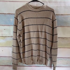 Rugged Striped Tan Sweater for Men